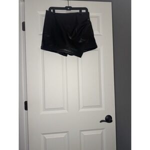 Luvamia Faux Leather Dressy Skort Black Large Nwt
